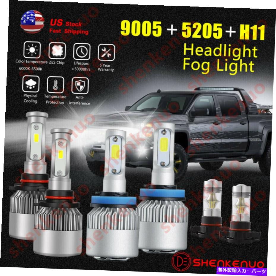 フォグライト Chevy Silverado 1500 2007-2015ヘッドライトキットフォグライトコンボパックLED 6PC For Chevy Silverado 1500 2007-2015 Headlight Kit Fog Light Combo Pack LED US 6PC【並行輸入品】