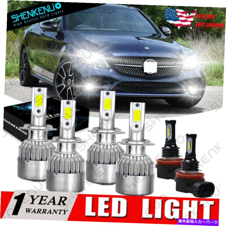 フォグライト メルセデスベンツC300 C350 2008-2010 6x 6000KコンボLEDヘッドライト+フォグランプ電球用 For Mercedes Benz C300 C350 2008-2010 6x 6000K Combo LED Headlight+Fog Lamp Bulb【並行輸入品】