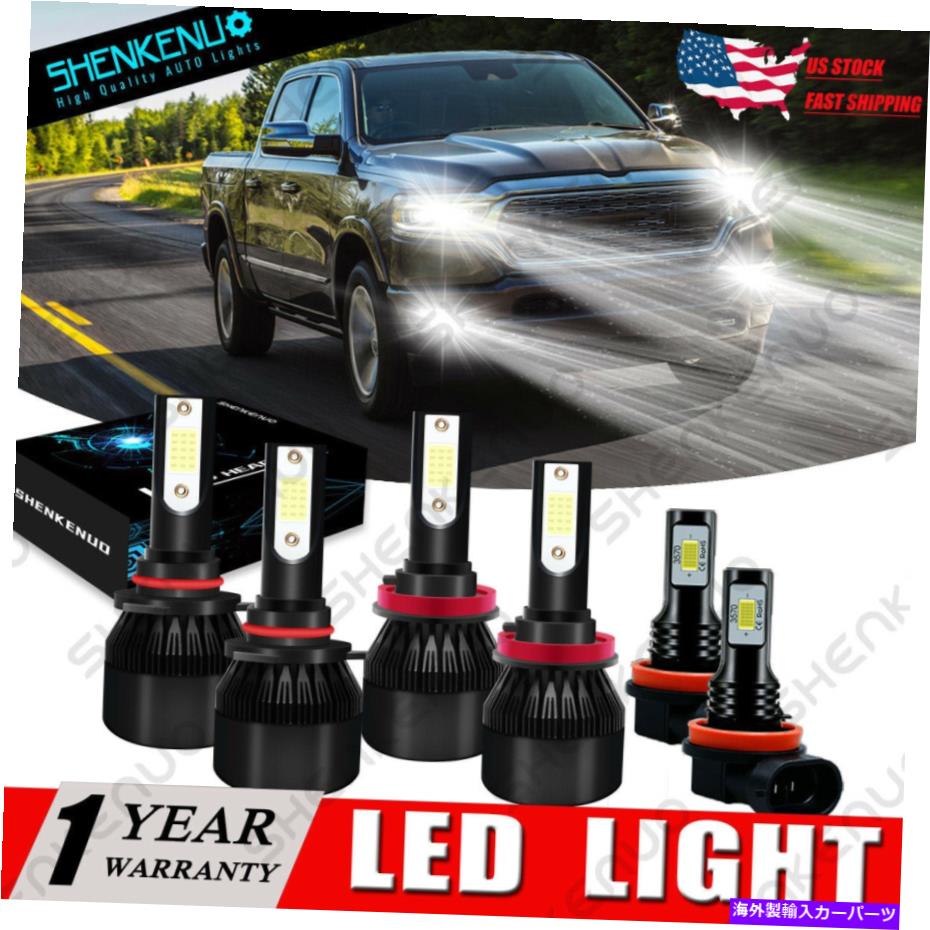 フォグライト Dodge Ram 1500 2019 2020 6000K Cob High/Low Beam LEDヘッドライト +フォグライト用 For Dodge RAM 1500 2019 2020 6000K COB High/Low Beam LED Headlight + Fog Light【並行輸入品】