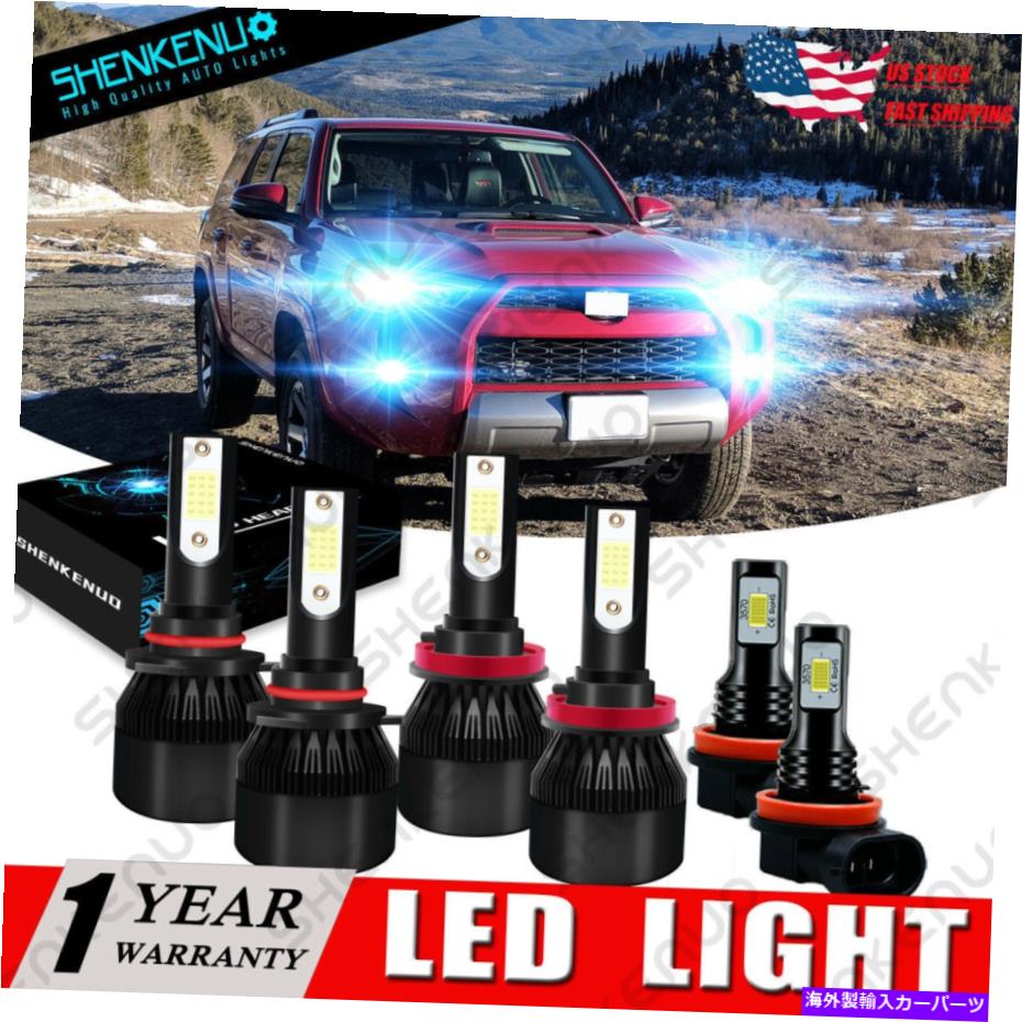 フォグライト トヨタ4runner 2010-2020 8000KコブHI ロービームLEDヘッドライト フォグライトキット For Toyota  4Runner 8000K COB Hi Low Beam LED Headlight Fog Light Kit 世界的に有名な