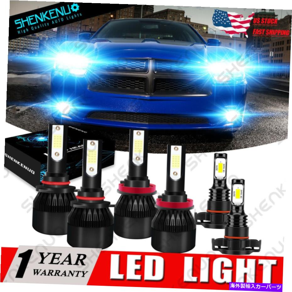フォグライト Dodge Charger 2011-2014 6x 8000K Cob High/Low LEDヘッドライト +フォグ電球用 For Dodge Charger 2011-2014 6X 8000K COB High/Low LED Headlight +Fog Light Bulbs【並行輸入品】