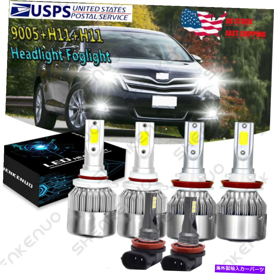 フォグライト トヨタハイランダー2011-2019 6KコンボLEDヘッドライトライトフォグライト6バルブJY For Toyota Highlander 2011-2019 6K Combo LED Headlight light Fog Light 6 bulb JY【並行輸入品】