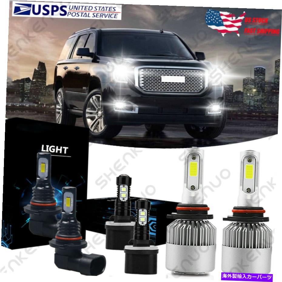 フォグライト GMC Sierra Yukon XL 1500 2500 Supper White Combo LEDヘッドライトフォグランプブラブ用 For GMC Sierra Yukon XL 1500 2500 Supper White Combo LED Headlight Fog lamp Blub【並行輸入品】