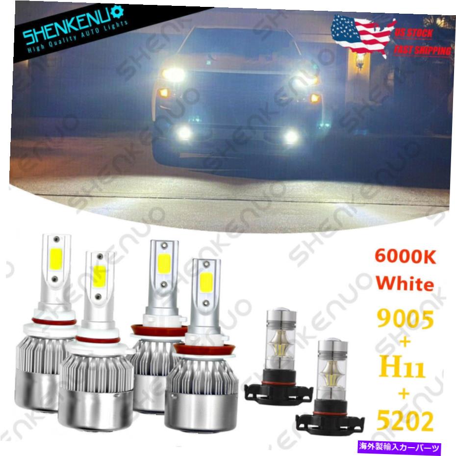フォグライト 6x 6000K LEDヘッドライトフォグ電球電球C6 for Chevy Silverado1500 2500 2007-2015 6x 6000K LED Headlight Fog Light Bulbs C6 For Chevy Silverado1500 2500 2007-2015【並行輸入品】