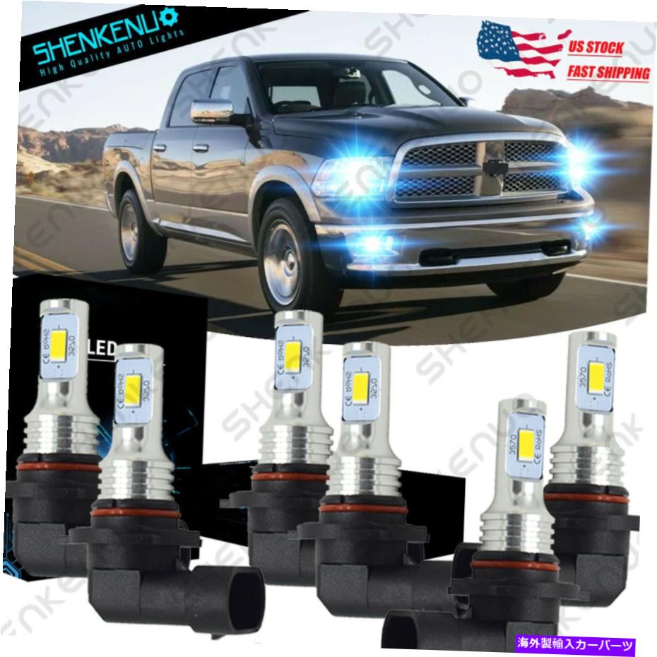 フォグライト フォーフォーダッジラム1500 2500 3500 2016-2019 YHL 8000K LEDヘッドライトフォグブロブキット ForFor Dodge RAM 1500 2500 3500 2016-2019 YHL 8000K LED Headlight Fog Bulbs Kit【並行輸入品】