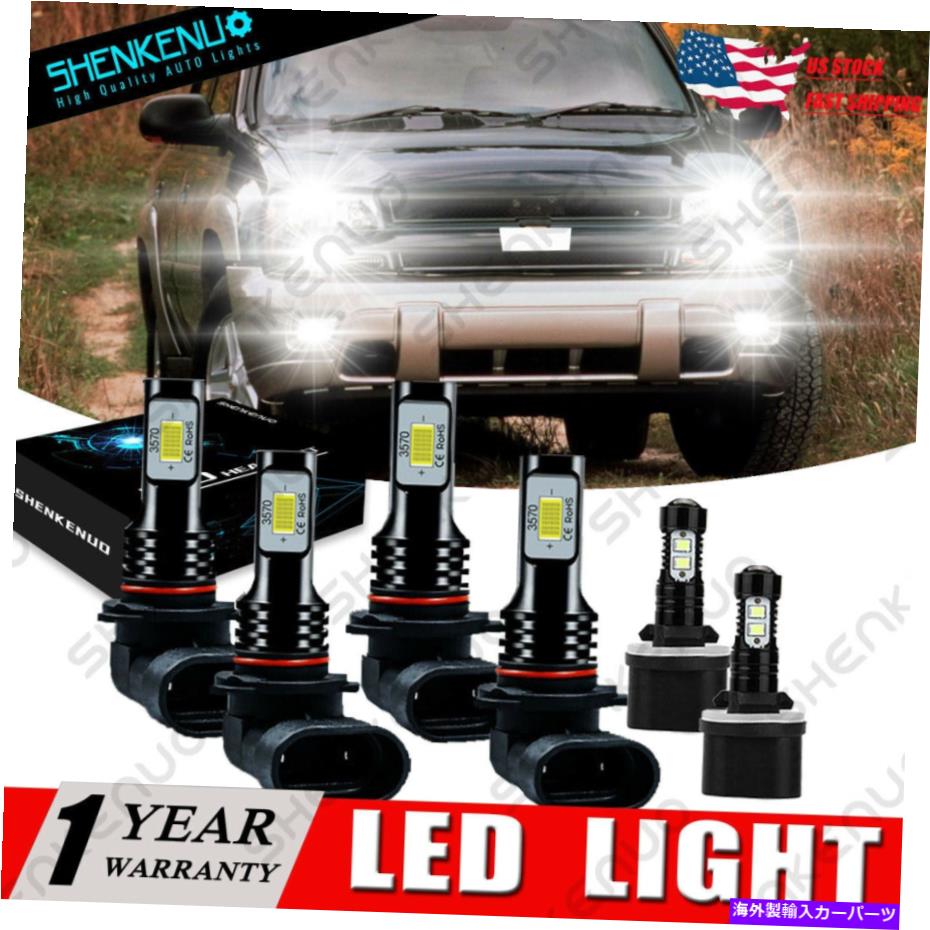 フォグライト Chevy Trailblazer 2002-2005 6000KフロントLEDヘッドライトHI＆LO+880フォグランプキット For Chevy Trailblazer 2002-2005 6000K Front LED Headlight Hi&Lo+880 Fog Lamp Kit【並行輸入品】