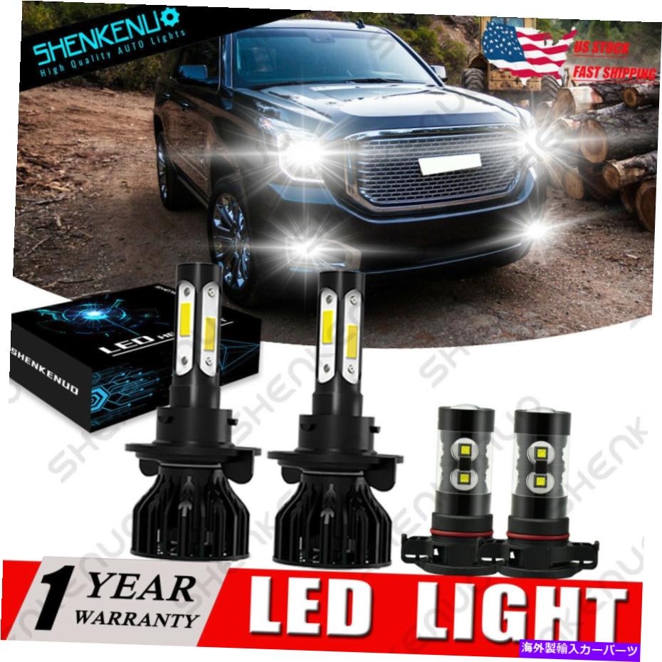 フォグライト GMCのYukon Denali 2007-2013 4x 6000KフロントLEDヘッドライトHI/LOW +フォグランプキット For Gmc Yukon Denali 2007-2013 4X 6000K Front LED Headlight Hi/Low +Fog Lamp Kit【並行輸入品】