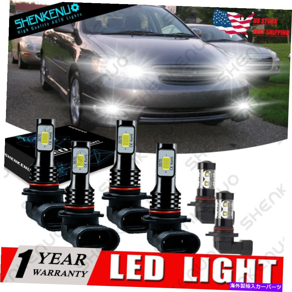 フォグライト トヨタカローラ2005 2006 2007 2008 6000KフロントLEDヘッドライト+フォグライトコンボ For Toyota Corolla 2005 2006 2007 2008 6000K Front LED Headlight+Fog Light Combo【並行輸入品】