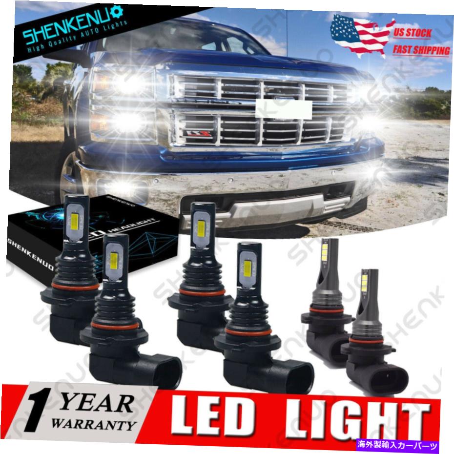フォグライト シボレーシルバラード1500 2500 HD 2004-2006 6000KフロントLEDヘッドライト +フォグランプ用 For Chevy Silverado 1500 2500 HD 2004-2006 6000K Front LED Headlight + Fog Lamp【並行輸入品】