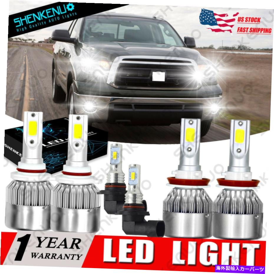 フォグライト 2007-2013 TOYOTA TUNDR 6000K 9005 H11 LEDヘッドライト9145フォグランプ電球6x For 2007-2013 Toyota Tundr 6000K 9005 H11 LED Headlight 9145 Fog Lamp Bulbs 6X【並行輸入品】