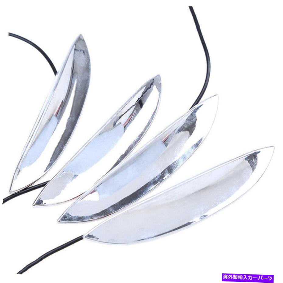 フォグライト 4PCSカーフロントフォグライトランプホイールアイブローカバートリムクロムケース防水 4pcs Car Front Fog Light Lamp Wheel Eyebrow Cover Trim Chrome Case Waterproof【並行輸入品】