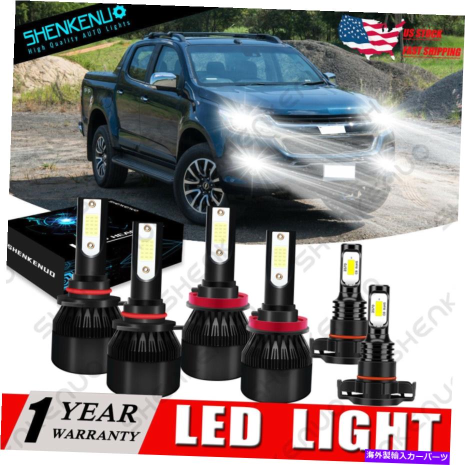 フォグライト Chevy Colorado 2015-2019 6x 6000K Cob Hi/LO LEDヘッドライト+フォグ電池バルブキット For Chevy Colorado 2015-2019 6X 6000K COB Hi/Lo LED Headlight+Fog Light Bulb Kit【並行輸入品】