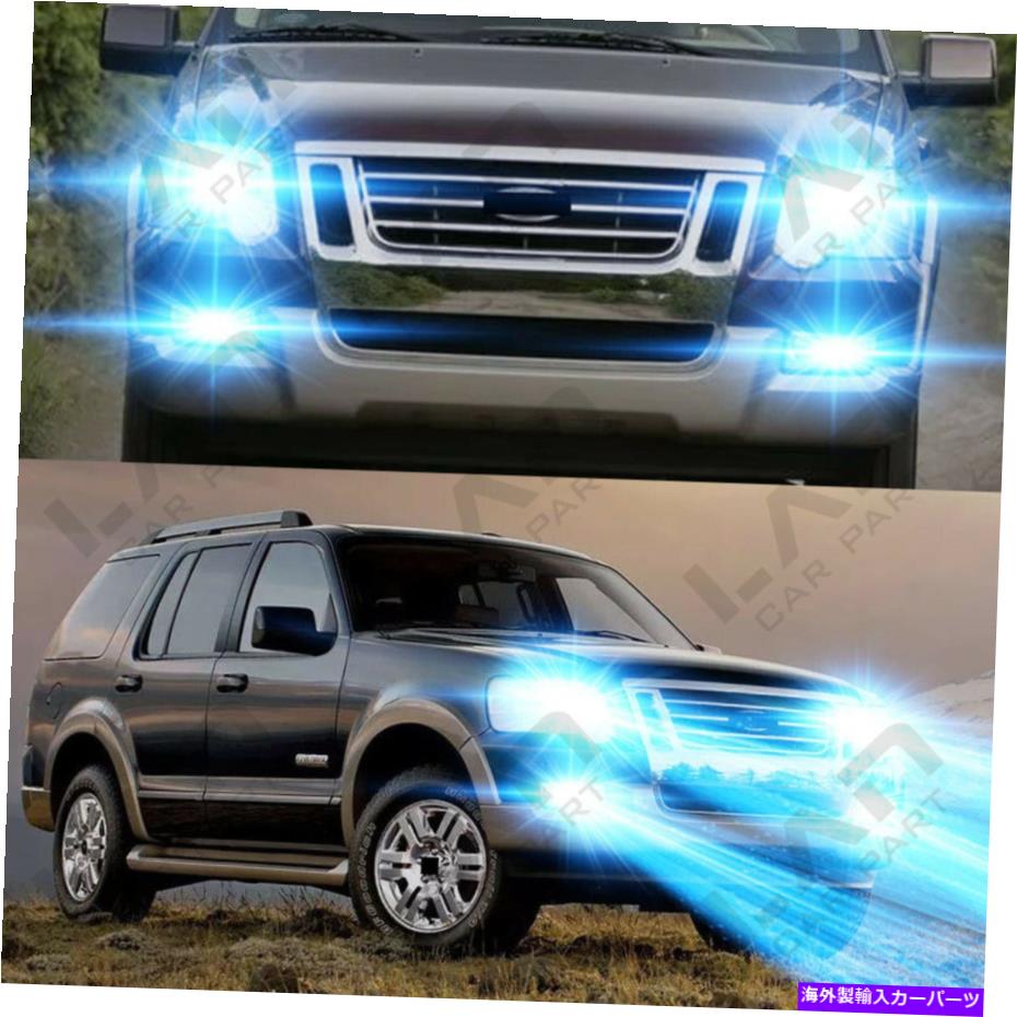 フォグライト Ford Explorer 2006 2007 2008-2010-4PC 8000K LEDヘッドライトフォグ電球用 For Ford Explorer 2006 2007 2008 - 2010 - 4PC 8000K LED Headlight Fog Light Bulb【並行輸入品】