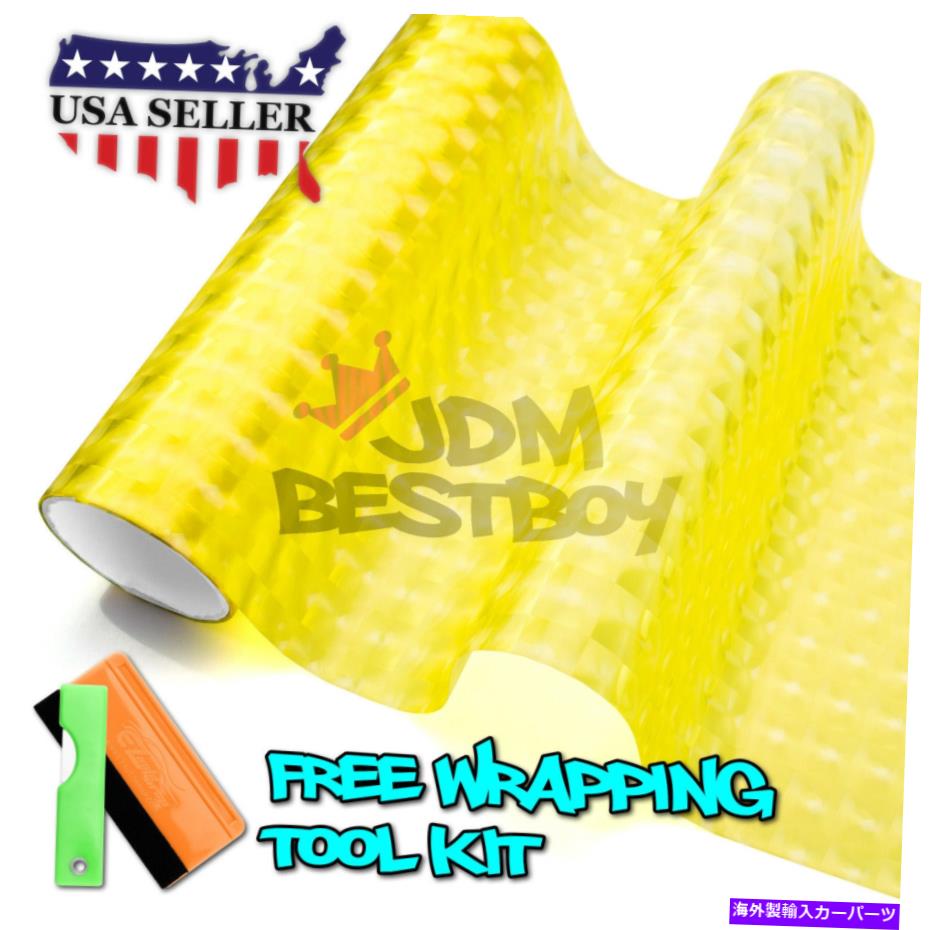 フォグライト CATEYEスタイル黄色の色合いヘッドライトテールライトフォグライトビニールステッカーフィルムDIY Cateye Style Yellow Tint Headlight Taillight Fog Light Vinyl Sticker Film DIY【並行輸入品】