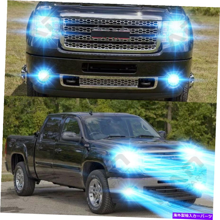 フォグライト GMC Sierra 1500 2500 3500 2003-2006 -6X 8000K LEDヘッドライト +フォグ電池用 For GMC Sierra 1500 2500 3500 2003-2006 -6X 8000K LED Headlight + Fog Light Bulb【並行輸入品】