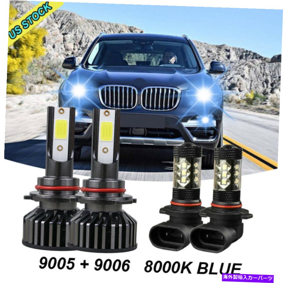フォグライト 4つのLEDヘッドライト電球8000Kインターナショナルトラックプロスタープロスタル2008-16 RO 4 LED Headlight Bulbs 8000K For International Truck Pro Star Prostar 2008-16 ro【並行輸入品】