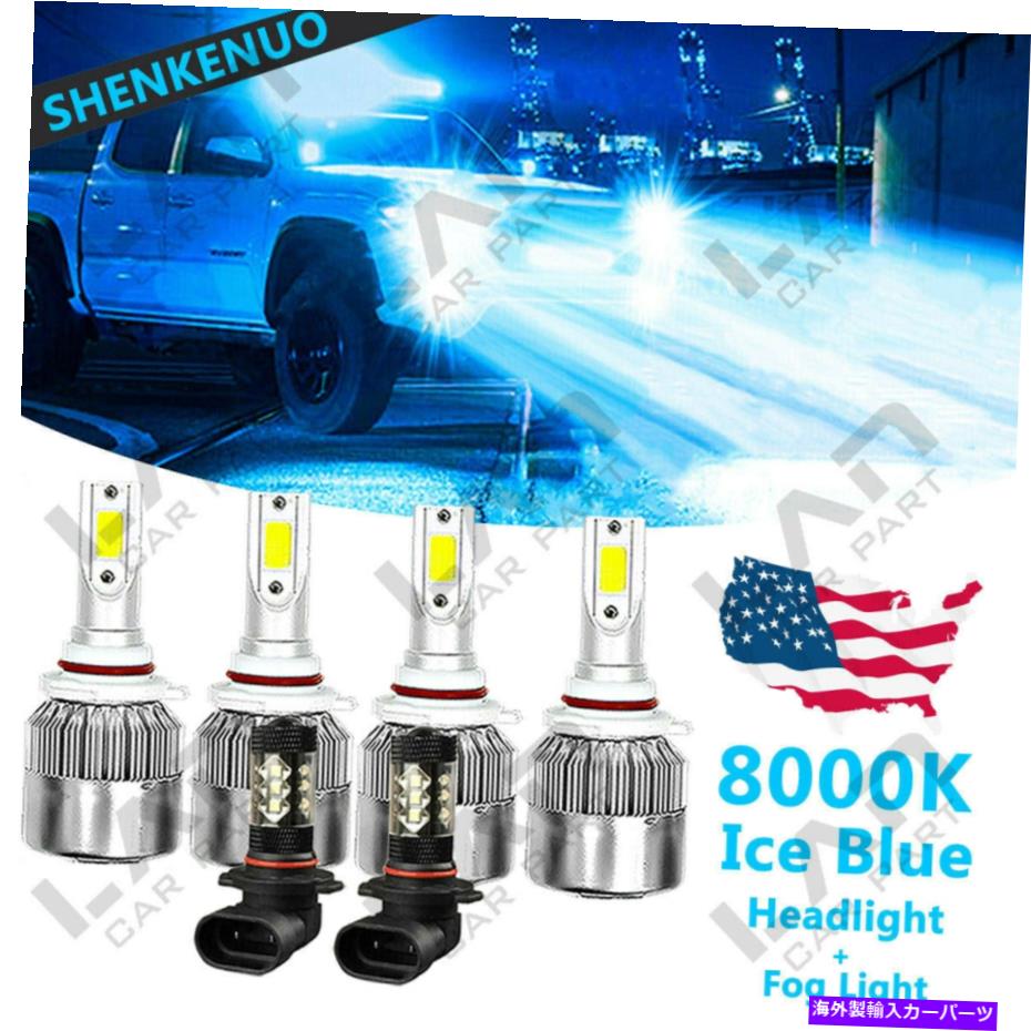フォグライト シボレーシルバラード1500 2500 HD 2000-2006用のブルーLEDヘッドライト+フォグライトHI-LO C6 Blue LED Headlight+Fog Light Hi-Lo C6 For Chevy Silverado 1500 2500 HD 2000-2006【並行輸入品】