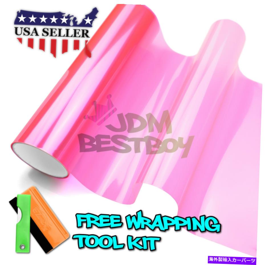 フォグライト *光沢のあるホットピンクカラーティントヘッドライトフォグライトサイドマーカービニールステッカーフィルム *Glossy Hot Pink Color Tint Headlights Fog Lights Sidemarker Vinyl Sticker Film【並行輸入品】