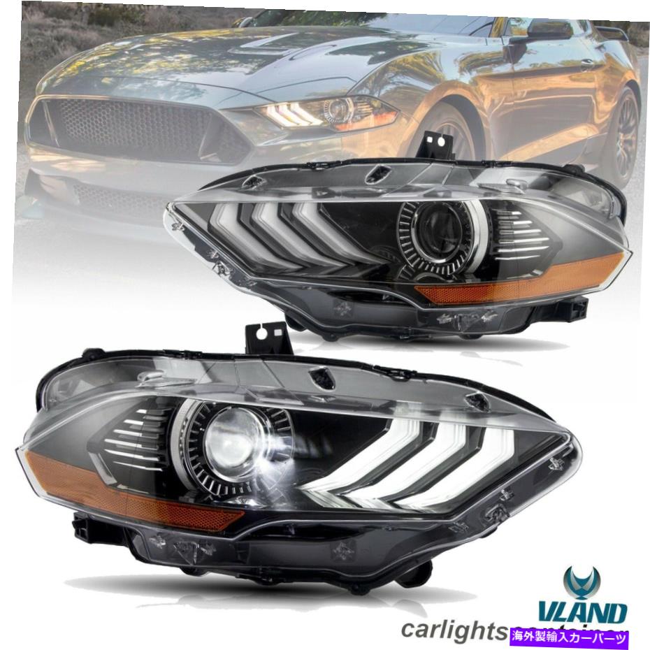 アイライン カスタマイズされたフルLEDヘッドライト2018-2021フォードマスタングセットの直接交換 Customized FULL LED Headlights Direct Replacement for 2018-2021 Ford Mustang Set【並行輸入品】