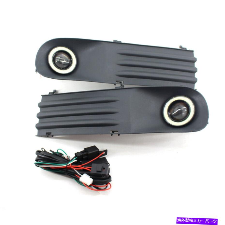 フォグライト フロントバンパーフォグドライビングライトグリルはVWトランスポーターT5 T28のエンジェルアイを導いた Front Bumper Fog Driving Light Grille LED Angel Eye For VW Transporter T5 T28【並行輸入品】