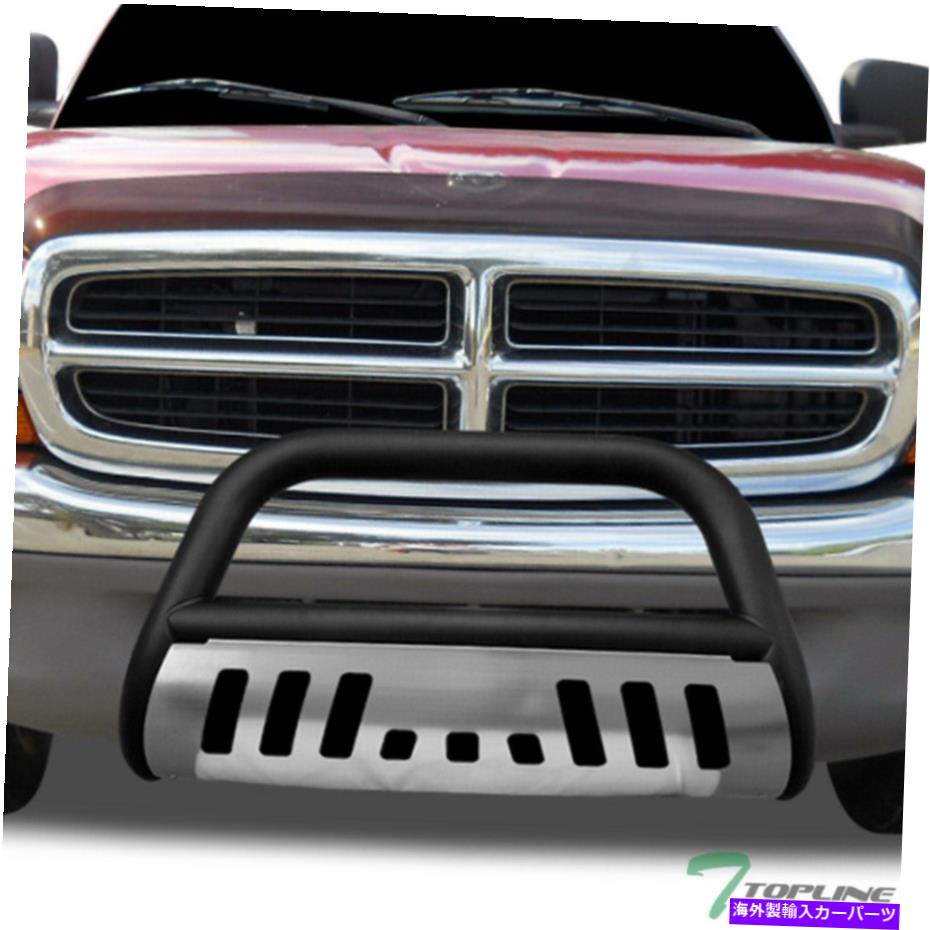Bull Bar 1997年から2004年のトップラインダコタ/デュランゴブルバーバンパーガード - マットブルク/アルミニウム Topline For 1997-2004 Dakota/Durango Bull Bar Bumper Guard - Matte Blk/Aluminum【並行輸入品】