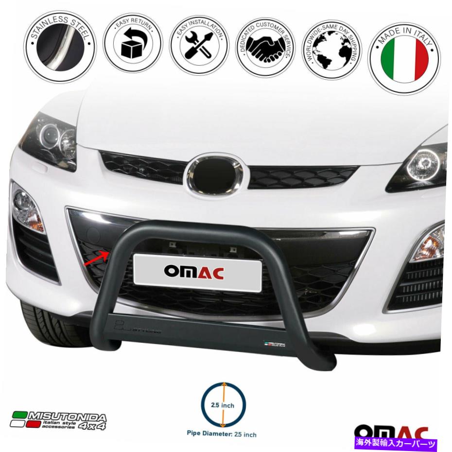 Bull Bar マツダCX-7 2010-2012ブラックステンレススチールブルバーフロントバンパーグリルガード For Mazda CX-7 2010-2012 Black Stainless Steel Bull Bar Front Bumper Grill Guard【並行輸入品】