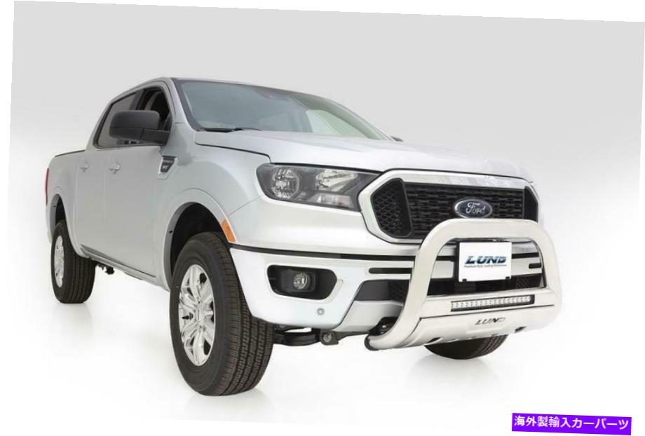 Bull Bar Lund 47021300 LEDライトバーステンレススチール付きのブルバー Lund 47021300 Bull Bar with Led Light Bar-Stainless Steel【並行輸入品】