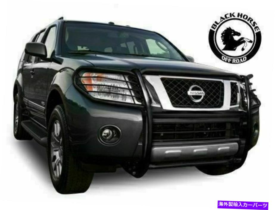 Bull Bar ブラックホースフィット05-15日産Xterraブラックグリルブラシバンパーガードブルバー Black Horse fits 05-15 Nissan Xterra Black Grille Brush Bumper Guard Bull Bar【並行輸入品】