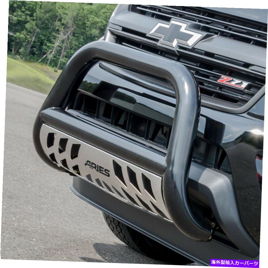 Bull Bar Aries B35-4013 Selferado、Sierra 2500、3500 HD用のブラックスチールブルバー ARIES B35-4013 Black Steel Bull Bar for Select Silverado, Sierra 2500, 3500 HD【並行輸入品】
