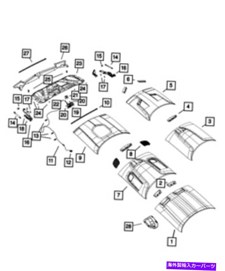 フードベントトリム 本物のMopar Hood 68259672af Genuine MOPAR Hood 68259672AF【並行輸入品】