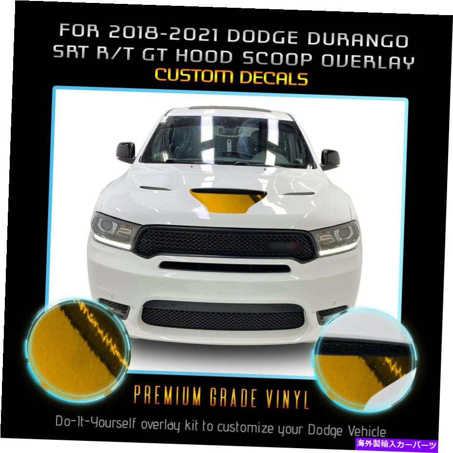 フードベントトリム 2018-2021 Durango SRT RT GT HOOD SCOOPグラフィックデカール - クロムミラービニール For 2018-2021 Durango SRT RT GT Hood Scoop Graphic Decal - Chrome Mirror Vinyl【並行輸入品】