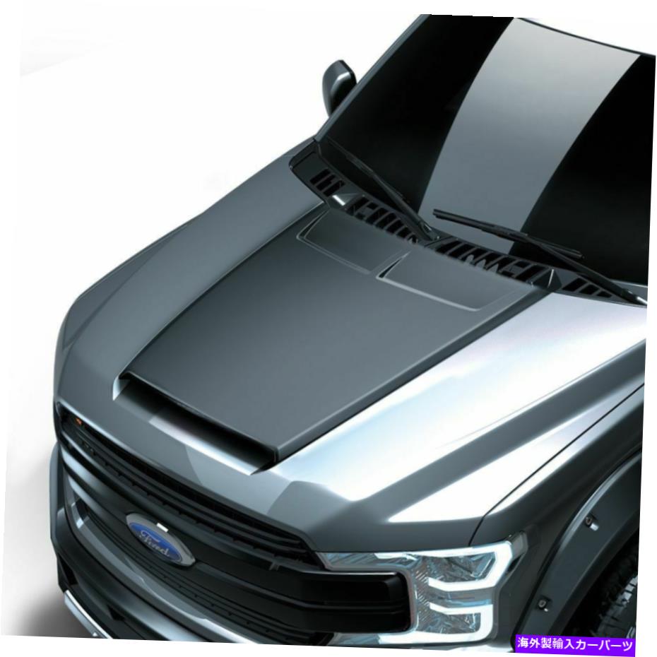 フードベントトリム 15-20フォードF150エアデザインカスタムスタイルフードサテンブラック新しいFO25A01 Fits 15-20 Ford F150 Air Design Custom Style Hood Scoop Satin Black NEW FO25A01【並行輸入品】