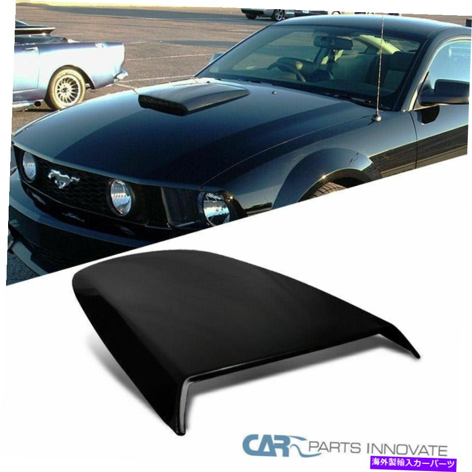 フードベントトリム FORD 05-09マスタングGT V6 V8シェルビーレーシングスポーツフードベントスクープブラックABS Fits Ford 05-09 Mustang GT V6 V8 Shelby Racing Sport Hood Vent Scoop Black ABS【並行輸入品】