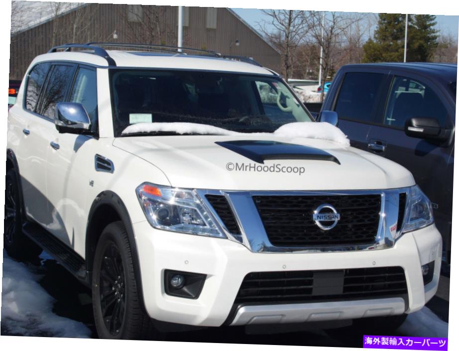 フードベントトリム 2017-2018 Mrhoodscoopによる日産艦隊のフードスクープ未塗装HS009 2017 - 2018 Hood Scoop for Nissan Armada By MrHoodScoop UNPAINTED HS009【並行輸入品】