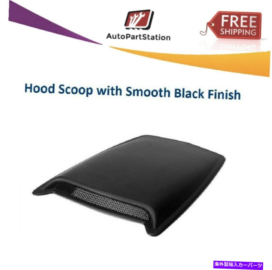 フードベントトリム AVS 80004滑らかな黒い仕上げの大きな黒いシングルフードスクープ AVS 80004 Large Black Single Hood Scoop with Smooth Black Finish【並行輸入品】