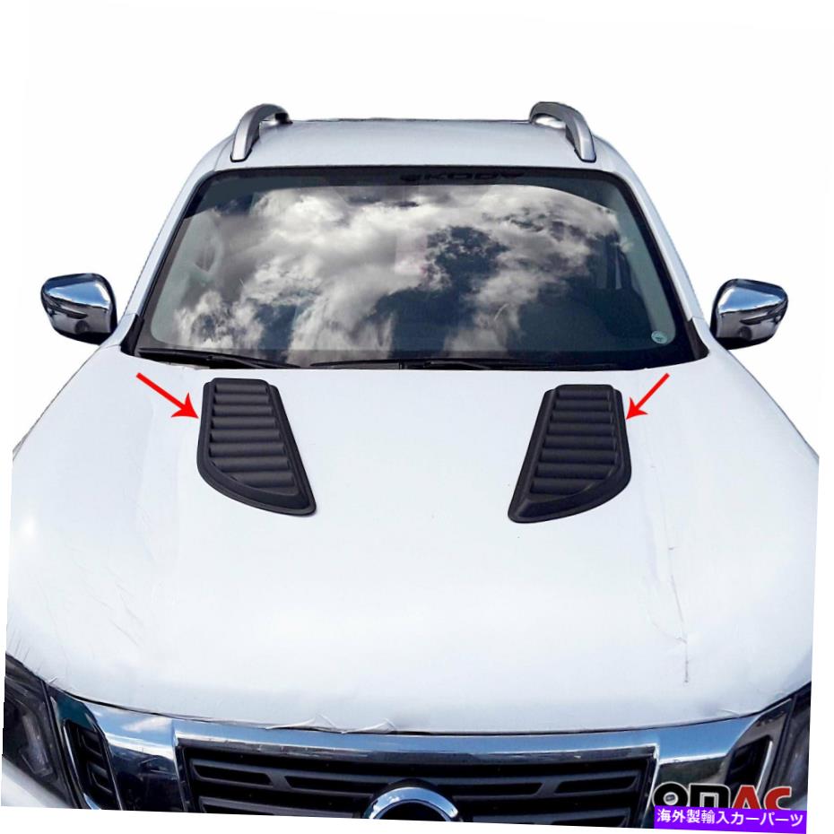 フードベントトリム 日産ナバラのための装飾空気流吸気スクープボンネットベントフード2015-2022 Decorative Air Flow Intake Scoop Bonnet Vent Hood For Nissan Navara 2015-2022【並行輸入品】