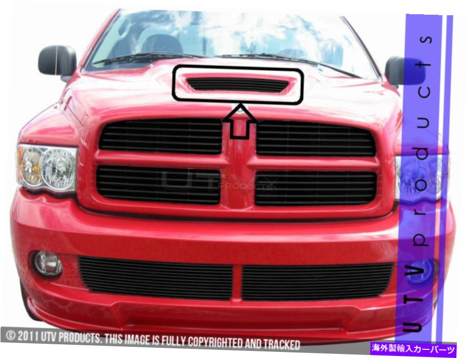フードベントトリム GTG 2004-2006 Dodge Ram SRT10 1PC GLOSS BLACK OVERLAY HOOD SCOOP BILLET GRILLE GTG 2004 - 2006 Dodge Ram SRT10 1PC Gloss Black Overlay Hood Scoop Billet Grille【並行輸入品】