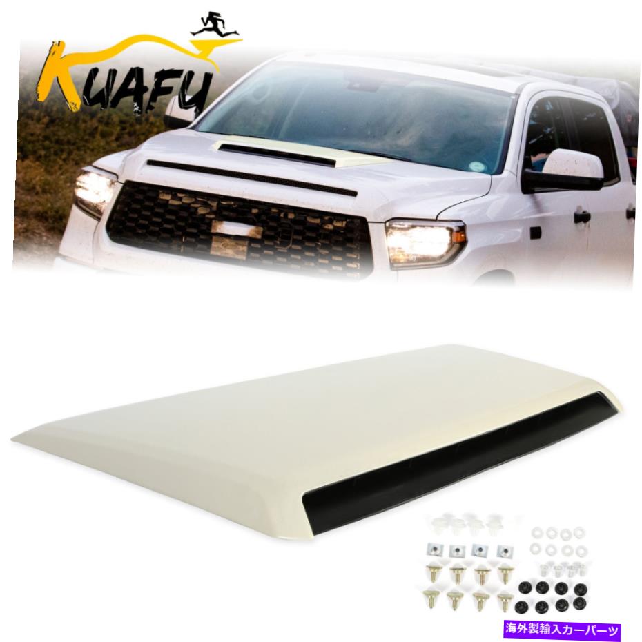 フードベントトリム ホワイトフロントアッパーフードスクープバルジキットアセンブリフィット2014-2021トヨタツンドラ White Front Upper Hood Scoop Bulge Kit Assembly Fits 2014-2021 Toyota Tundra【並行輸入品】