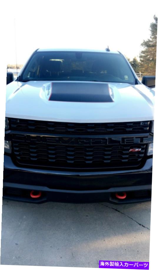 フードベントトリム シボレーシルバラドトレイルボスフードスクープグラフィックラップオーバーレイプレカットビニールデカール Chevy Silverado Trail Boss Hood Scoop Graphic Wrap Overlay Precut Vinyl Decal【並行輸入品】