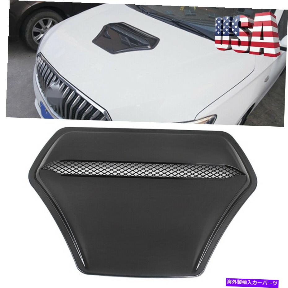 フードベントトリム 1 x光沢のある黒い車のエアフローベントカバースクープベントボンネット装飾カバーUSA 1 x Glossy Black Car Air Flow Vent Cover Scoop Vent Bonnet Decorative Cover USA【並行輸入品】