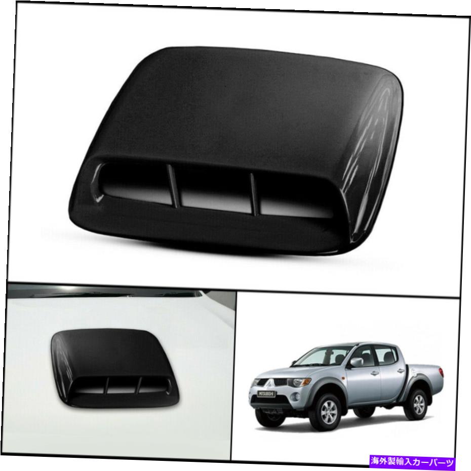 フードベントトリム Mitsubishi Triton L200 Mn ML 2005-2014のブラックフロントボンネットフードスクープカバー BLACK FRONT BONNET HOOD SCOOP COVER FOR MITSUBISHI TRITON L200 MN ML 2005-2014【並行輸入品】