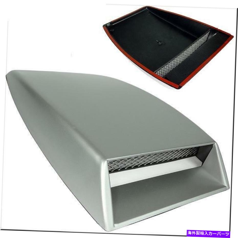 フードベントトリム 車の屋根フードエアフローデコレーションベントカバーシルバー CAR ROOF HOOD AIR FLOW DECORATION VENT COVER SILVER【並行輸入品】