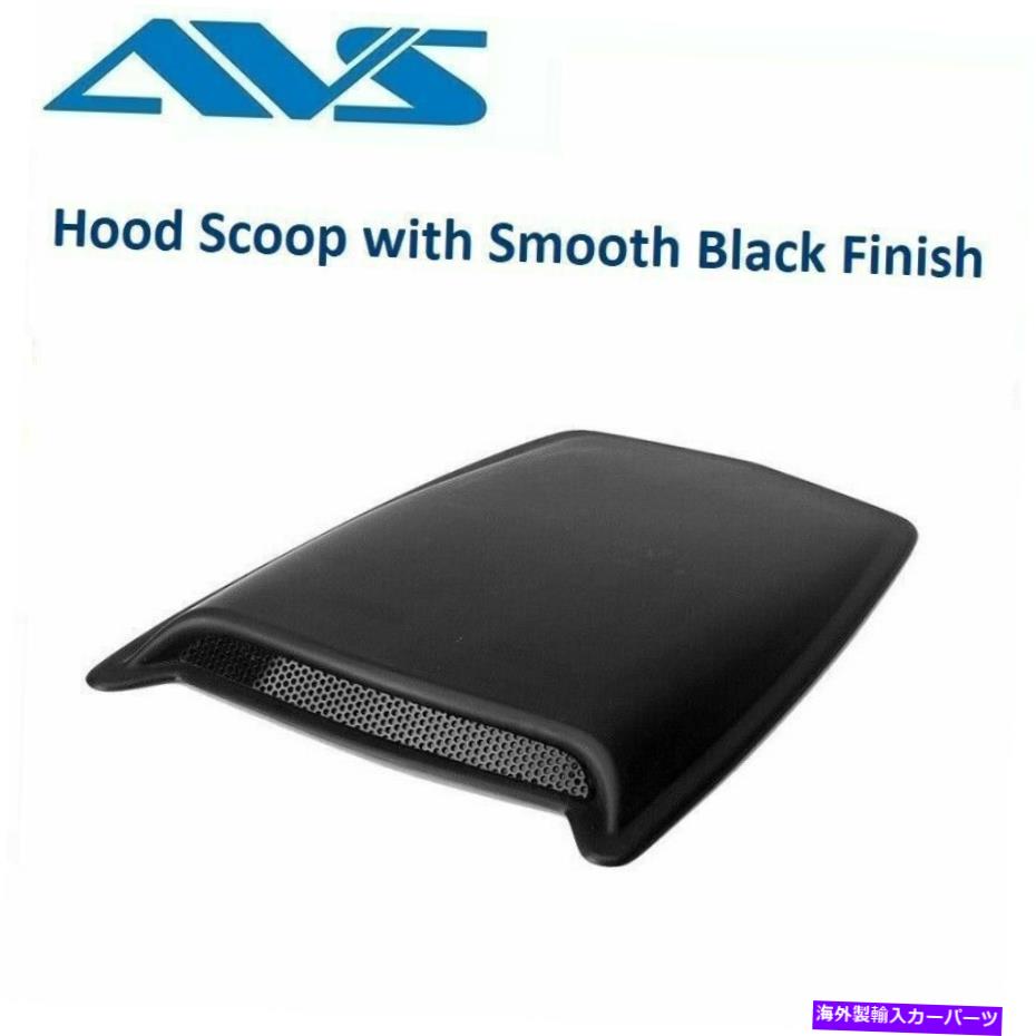 フードベントトリム avs滑らかな黒い仕上げの大きな黒いシングルフードスクープ-80004 AVS Large Black Single Hood Scoop with Smooth Black Finish - 80004【並行輸入品】