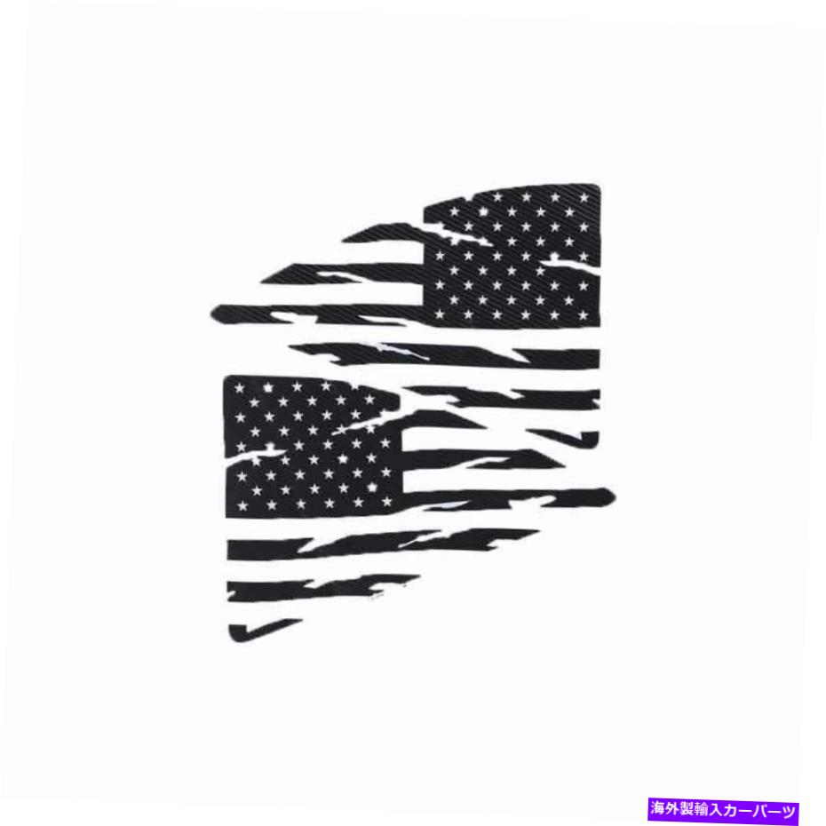 ウィンドウルーバー カーボンファイバーUSフラッグBリアウィンドウクォーターシボレーカマロ2010-2015のルーバー Carbon Fiber US Flag B Rear Window Quarter Louver For Chevrolet Camaro 2010-2015【並行輸入品】