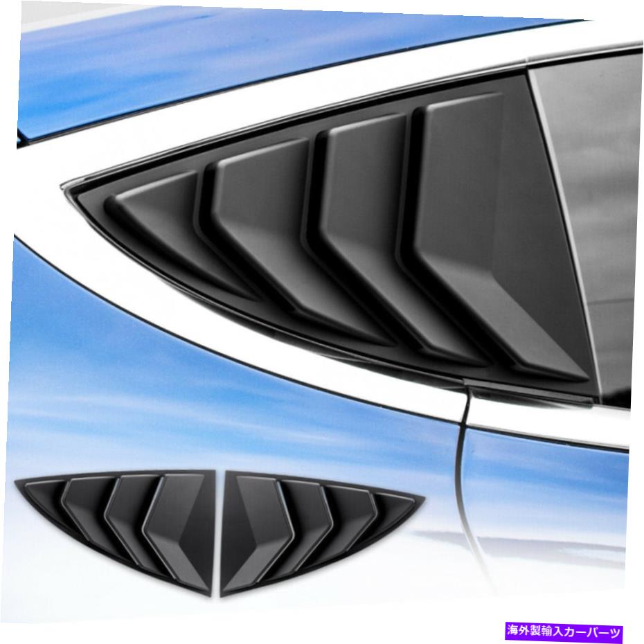 ウィンドウルーバー マットブラックリアウィンドウルーバーシャ??ッターカバーテスラモデル3 2017-2021のトリム Matte Black Rear Window Louver Shutter Cover Trim For Tesla Model 3 2017-2021【並行輸入品】