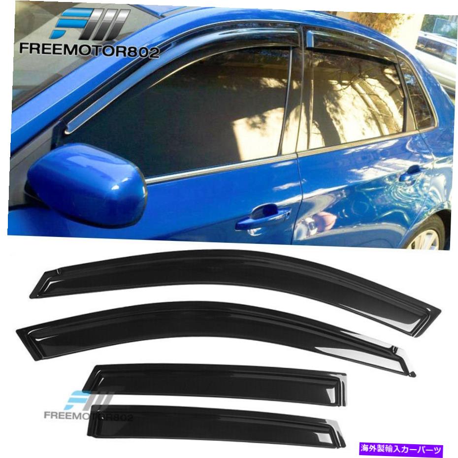ウィンドウルーバー 適合08-14スバルWRX STI 09-11インプレッサスリムスタイルウィンドウバイザーレインサンガード Fits 08-14 Subaru WRX STI 09-11 Impreza Slim Style Window Visors Rain Sun Guard【並行輸入品】