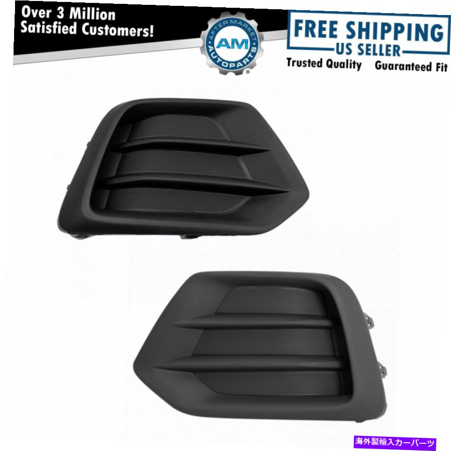 フォグライト フォグライトランプホールカバーカバーバンパーグリルセットシボレートラバースのRH RHサイド Fog Light Lamp Hole Cover Bumper Grille Set LH RH Sides for Chevrolet Traverse【並行輸入品】