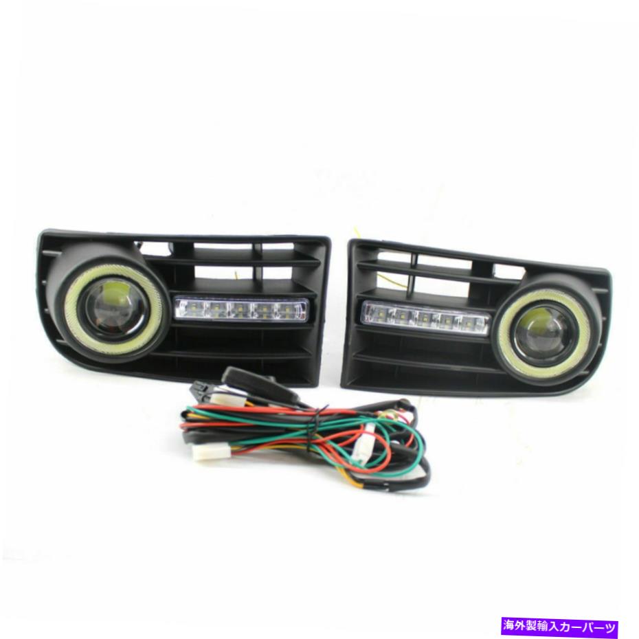 フォグライト フロントグリルLEDフォグライトDRLランプエンジェルアイズVWゴルフ5 MK5ウサギ05-2009 Front Grille LED Fog Light DRL Lamp Angel Eyes for VW Golf 5 Mk5 Rabbit 05-2009【並行輸入品】