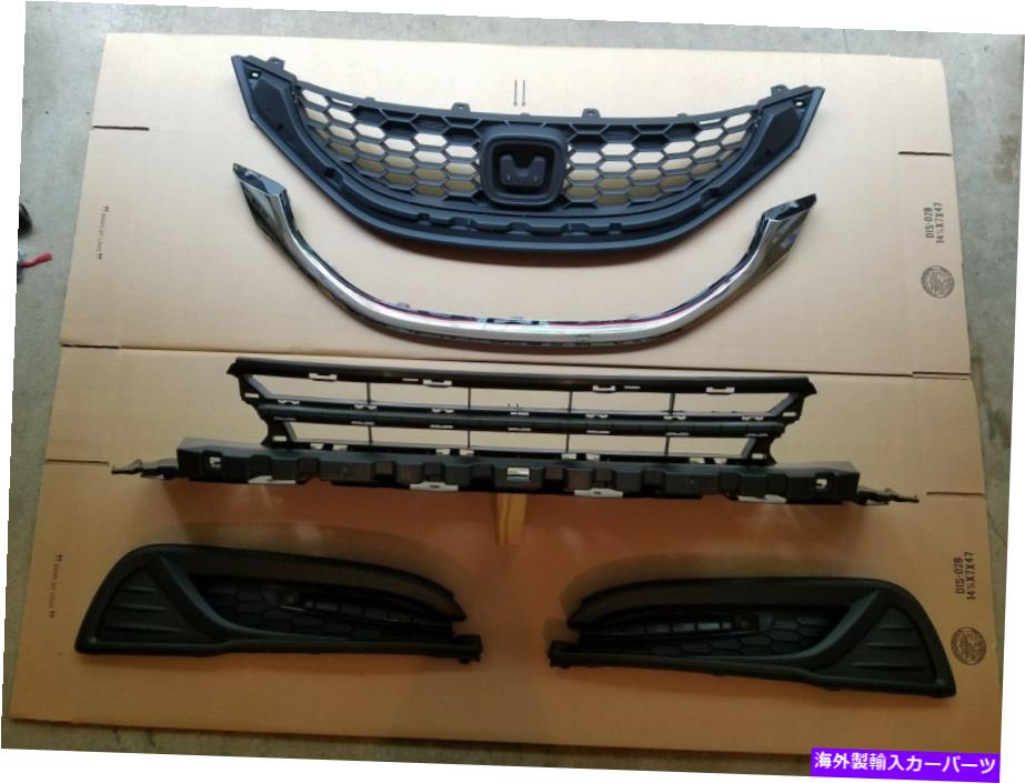 フォグライト 5PCセット2013-2015 CIVIC 4DR 1.8L上部グリルw/ Chrome＆Foglight New 5PC Set 2013-2015 CIVIC 4dr 1.8L Upper Lower Grille w/ Chrome & Fog Light NEW【並行輸入品】