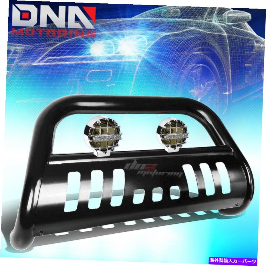 フォグライト 94-02ダッジラム1500/2500/3500ブラックブルバーグリルガード+スモークフォグライト FOR 94-02 DODGE RAM 1500/2500/3500 BLACK BULL BAR GRILLE GUARD+SMOKED FOG LIGHT【並行輸入品】